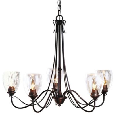 Trellis Five Arms Chandelier With Water Glass by Hubbardton Forge - Starlight Lighting USA and Canada